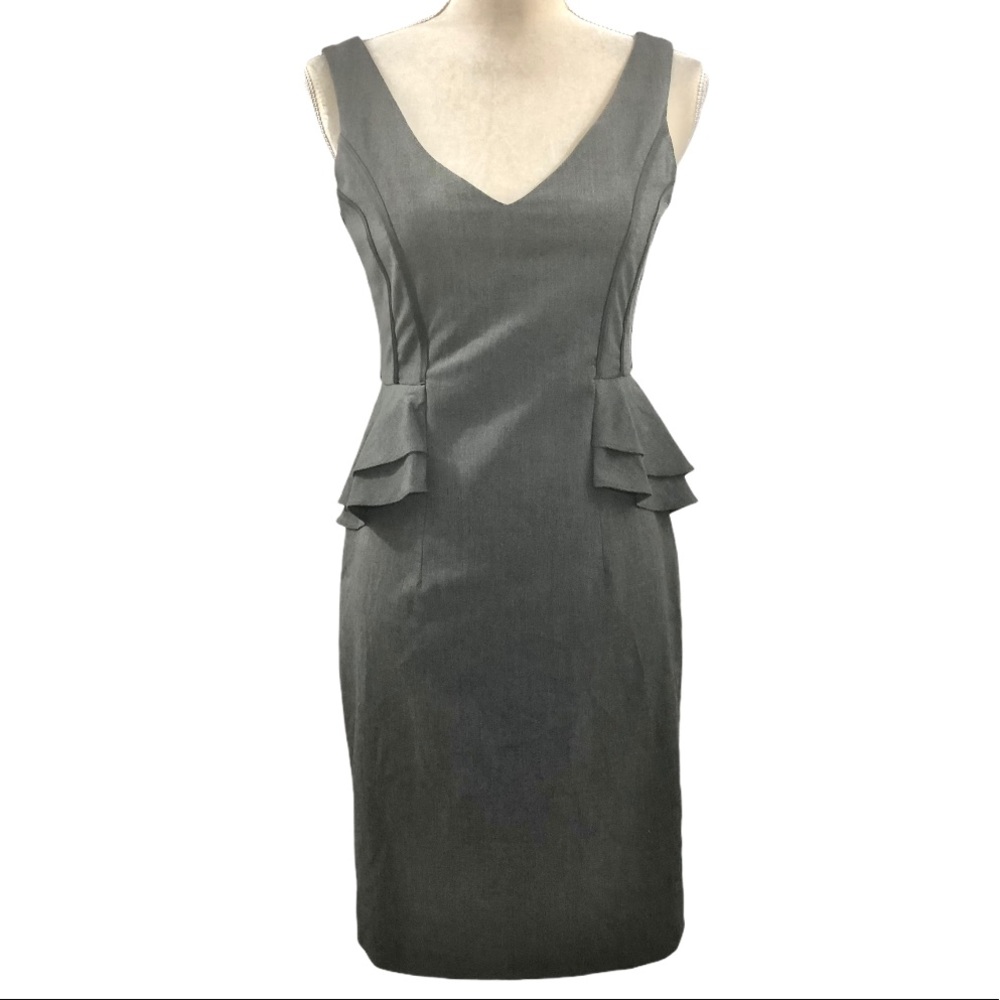 $35 NY&CO Grey Peplum Dress Sz 2/4